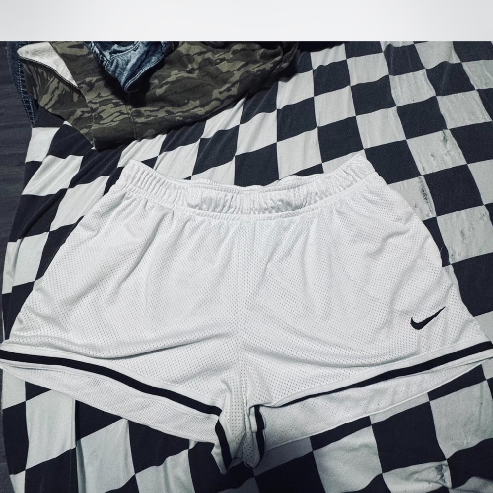 Nike White Mesh Athletic Shorts